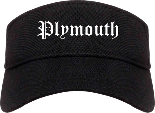 Plymouth Michigan MI Old English Mens Visor Cap Hat Black