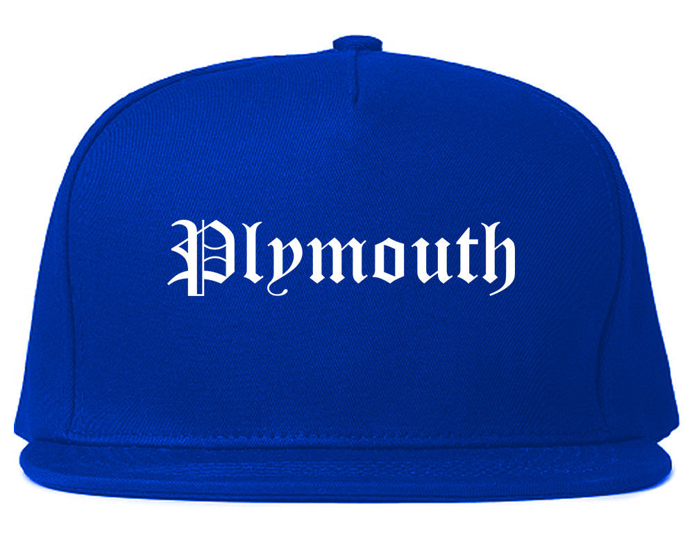 Plymouth Pennsylvania PA Old English Mens Snapback Hat Royal Blue