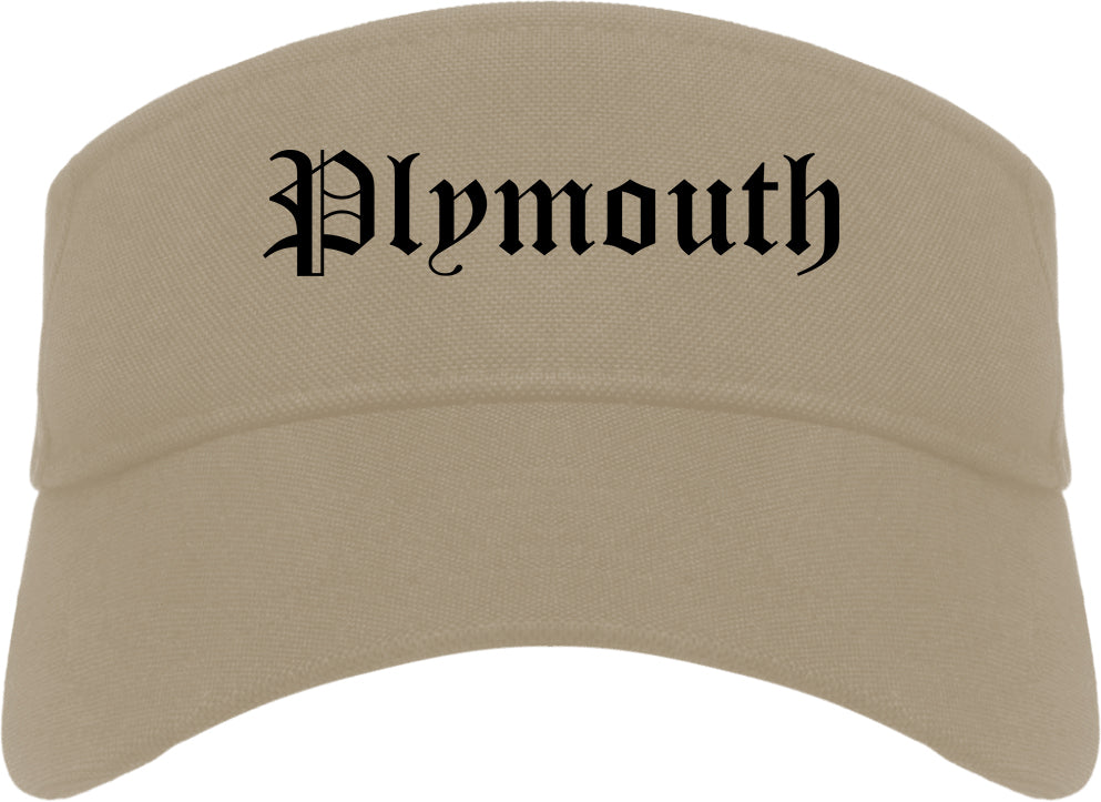 Plymouth Pennsylvania PA Old English Mens Visor Cap Hat Khaki