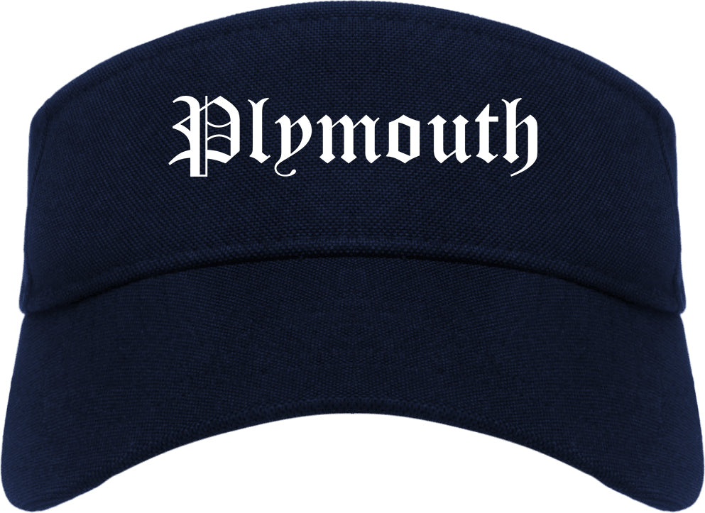 Plymouth Pennsylvania PA Old English Mens Visor Cap Hat Navy Blue