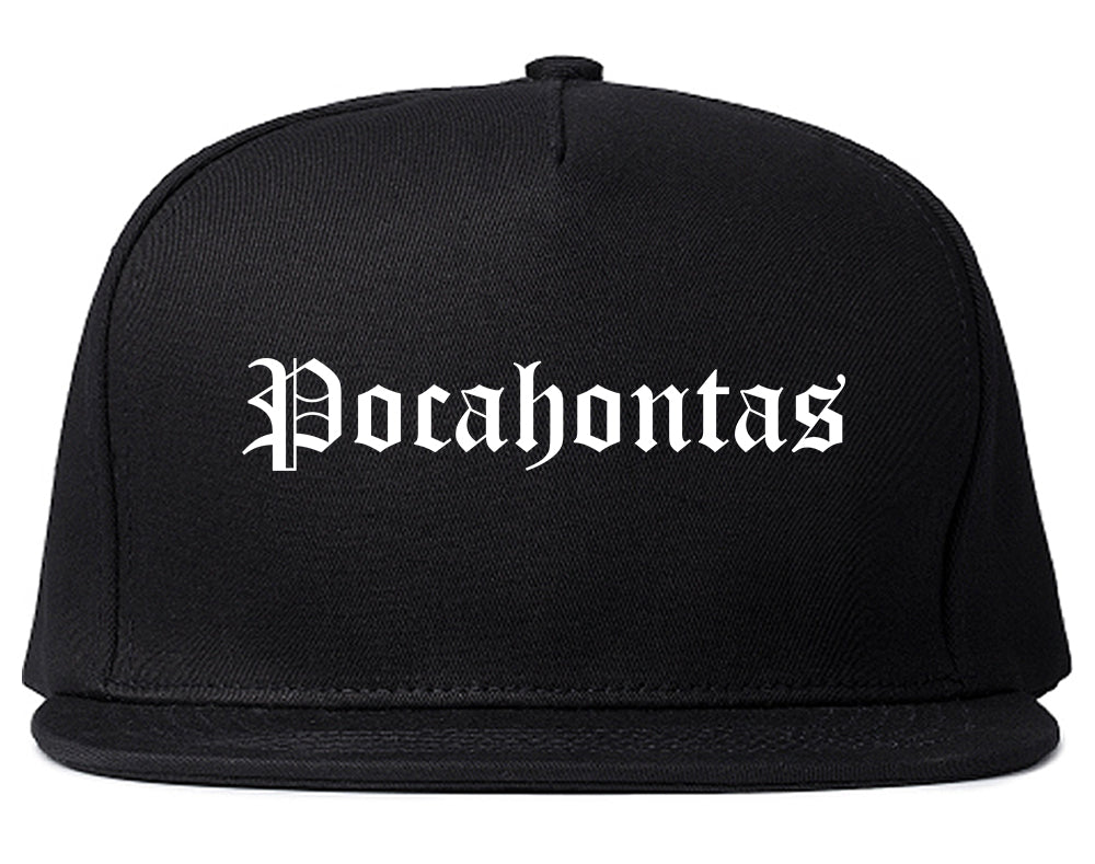 Pocahontas Arkansas AR Old English Mens Snapback Hat Black