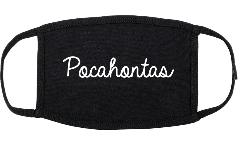 Pocahontas Arkansas AR Script Cotton Face Mask Black