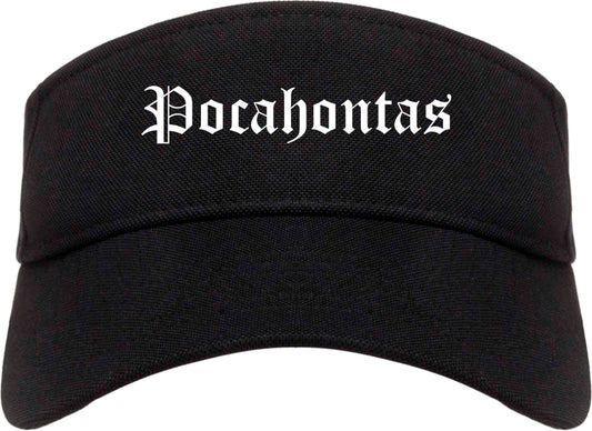 Pocahontas Arkansas AR Old English Mens Visor Cap Hat Black
