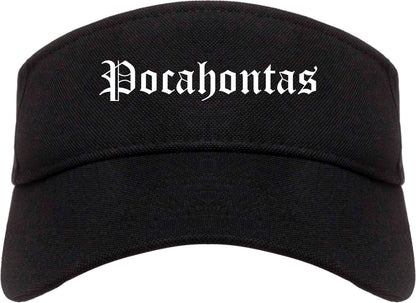 Pocahontas Arkansas AR Old English Mens Visor Cap Hat Black