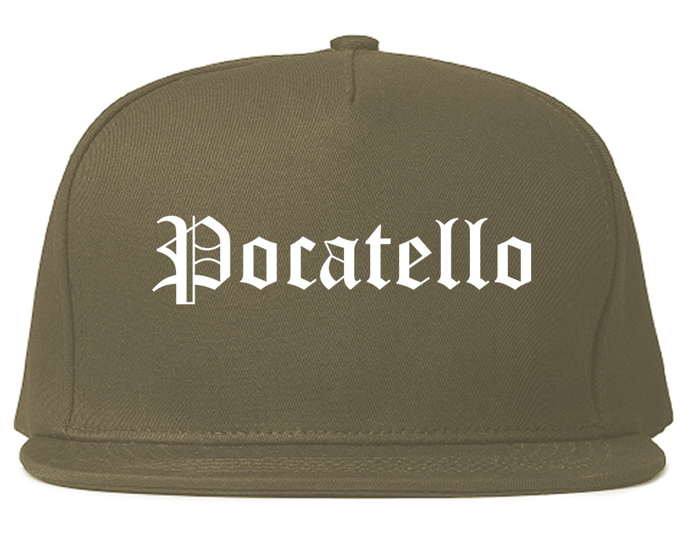 Pocatello Idaho ID Old English Mens Snapback Hat Grey