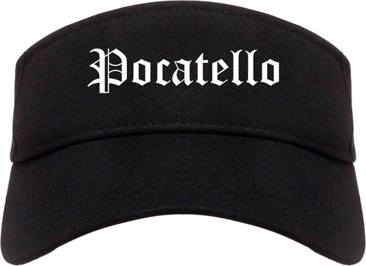 Pocatello Idaho ID Old English Mens Visor Cap Hat Black