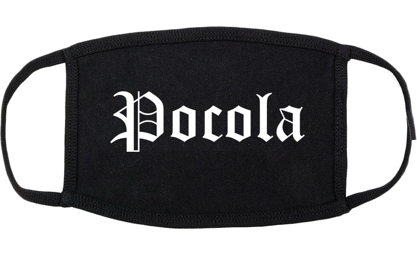 Pocola Oklahoma OK Old English Cotton Face Mask Black