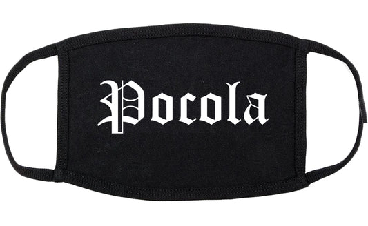 Pocola Oklahoma OK Old English Cotton Face Mask Black