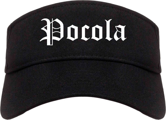 Pocola Oklahoma OK Old English Mens Visor Cap Hat Black