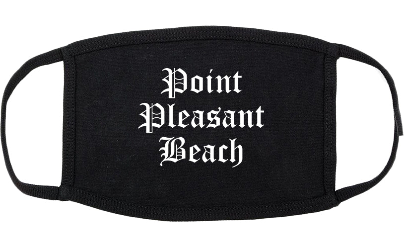 Point Pleasant Beach New Jersey NJ Old English Cotton Face Mask Black