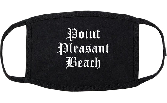 Point Pleasant Beach New Jersey NJ Old English Cotton Face Mask Black