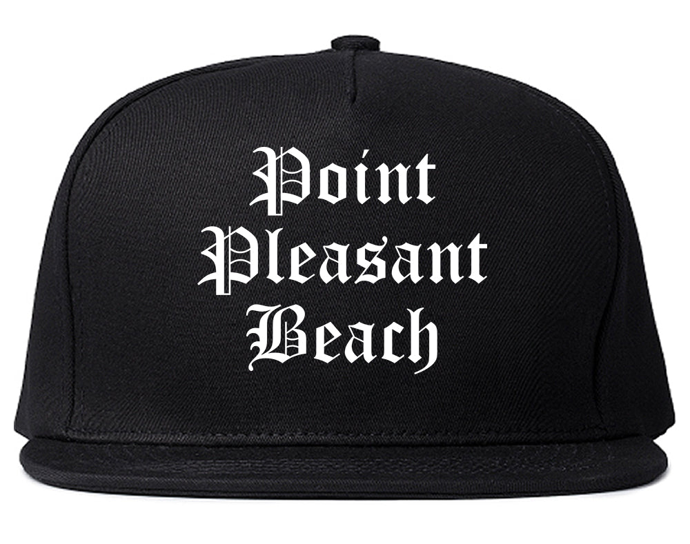 Point Pleasant Beach New Jersey NJ Old English Mens Snapback Hat Black