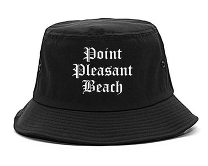 Point Pleasant Beach New Jersey NJ Old English Mens Bucket Hat Black