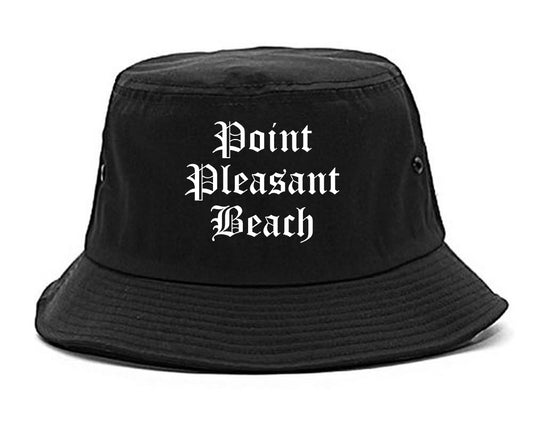 Point Pleasant Beach New Jersey NJ Old English Mens Bucket Hat Black