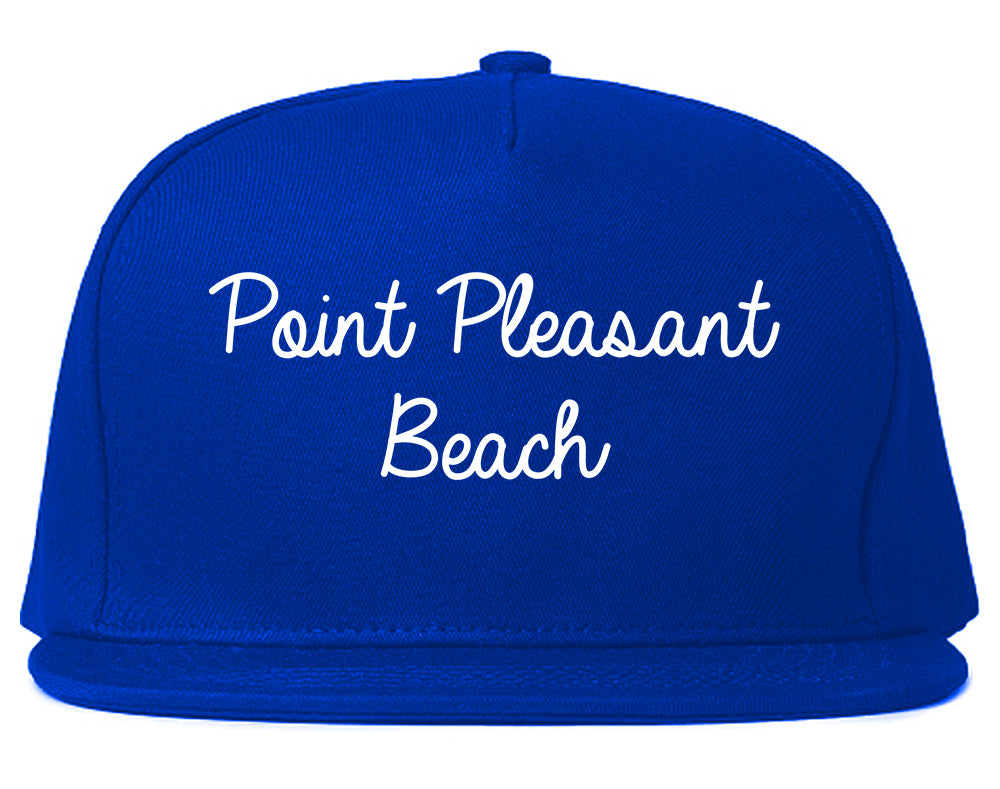 Point Pleasant Beach New Jersey NJ Script Mens Snapback Hat Royal Blue