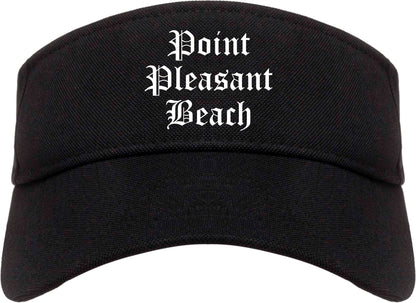 Point Pleasant Beach New Jersey NJ Old English Mens Visor Cap Hat Black