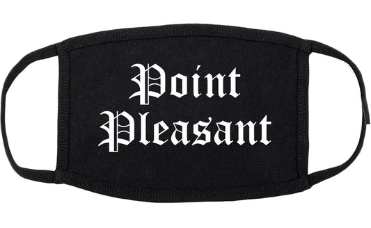Point Pleasant New Jersey NJ Old English Cotton Face Mask Black