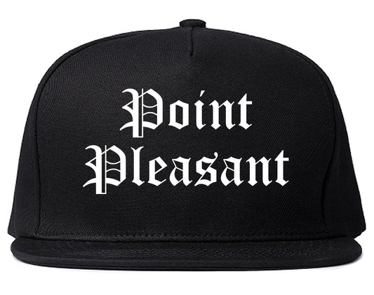 Point Pleasant New Jersey NJ Old English Mens Snapback Hat Black