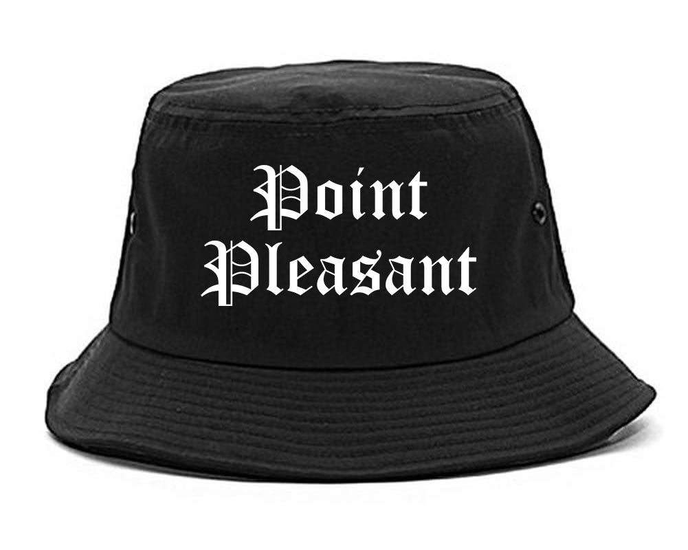 Point Pleasant New Jersey NJ Old English Mens Bucket Hat Black