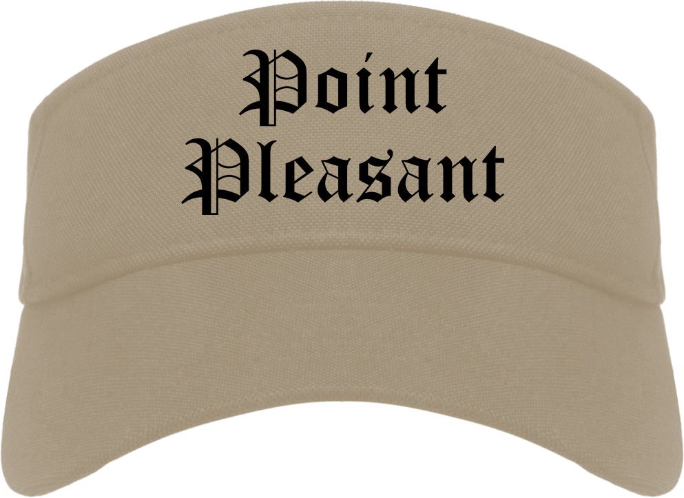Point Pleasant New Jersey NJ Old English Mens Visor Cap Hat Khaki