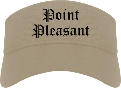 Point Pleasant New Jersey NJ Old English Mens Visor Cap Hat Khaki
