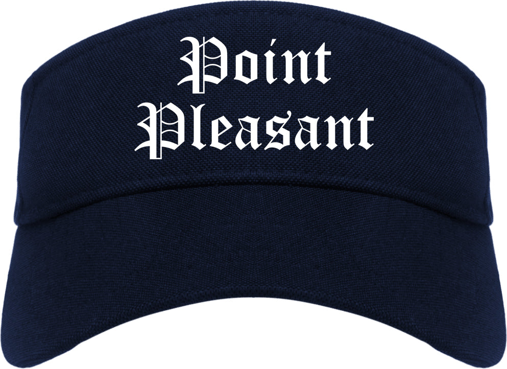 Point Pleasant New Jersey NJ Old English Mens Visor Cap Hat Navy Blue