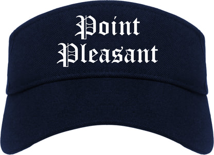 Point Pleasant New Jersey NJ Old English Mens Visor Cap Hat Navy Blue