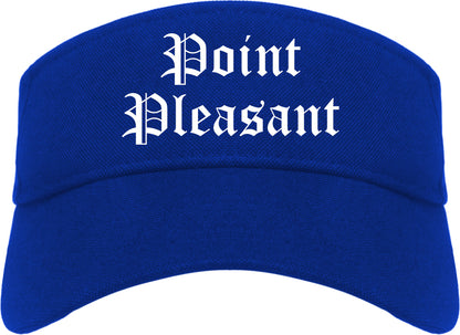 Point Pleasant New Jersey NJ Old English Mens Visor Cap Hat Royal Blue