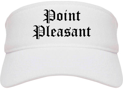 Point Pleasant New Jersey NJ Old English Mens Visor Cap Hat White
