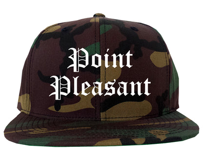 Point Pleasant West Virginia WV Old English Mens Snapback Hat Army Camo