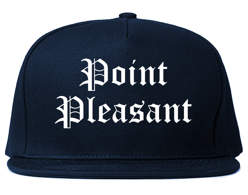 Point Pleasant West Virginia WV Old English Mens Snapback Hat Navy Blue