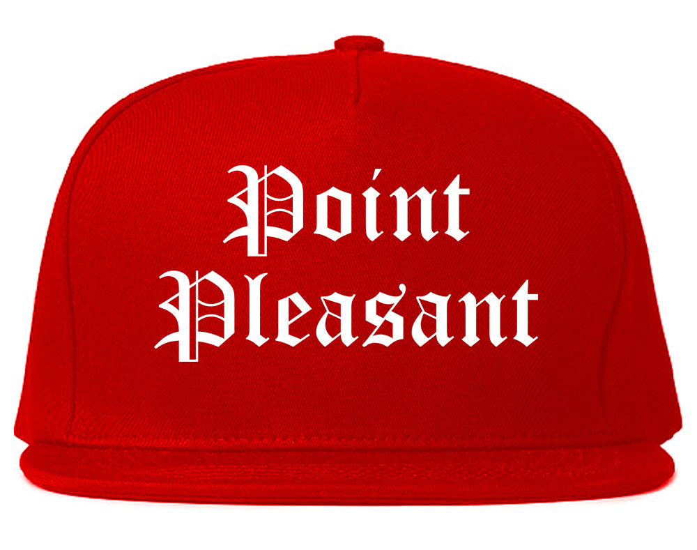 Point Pleasant West Virginia WV Old English Mens Snapback Hat Red
