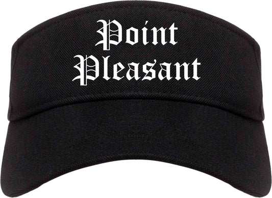 Point Pleasant West Virginia WV Old English Mens Visor Cap Hat Black