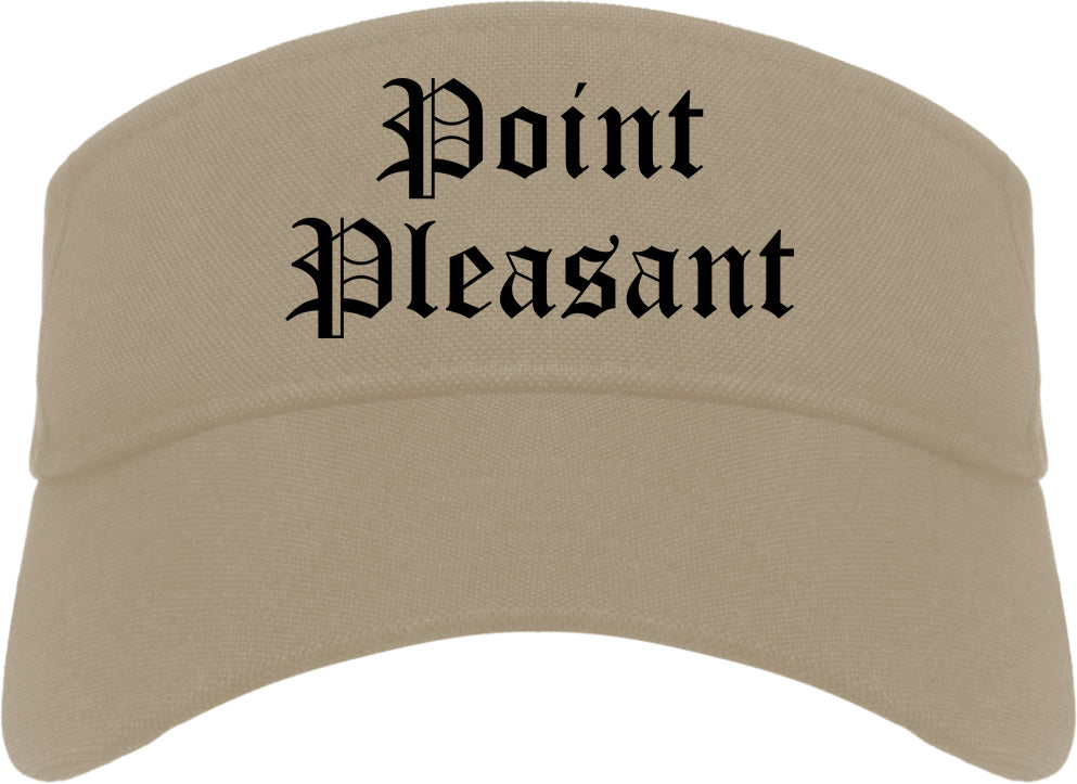 Point Pleasant West Virginia WV Old English Mens Visor Cap Hat Khaki