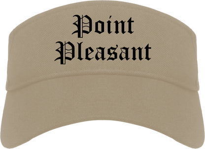 Point Pleasant West Virginia WV Old English Mens Visor Cap Hat Khaki