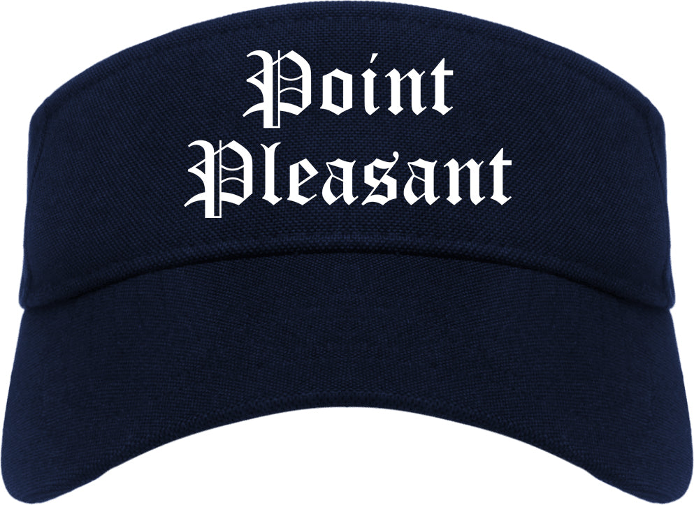 Point Pleasant West Virginia WV Old English Mens Visor Cap Hat Navy Blue