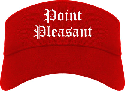 Point Pleasant West Virginia WV Old English Mens Visor Cap Hat Red
