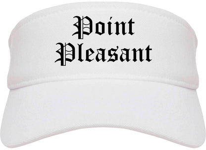 Point Pleasant West Virginia WV Old English Mens Visor Cap Hat White