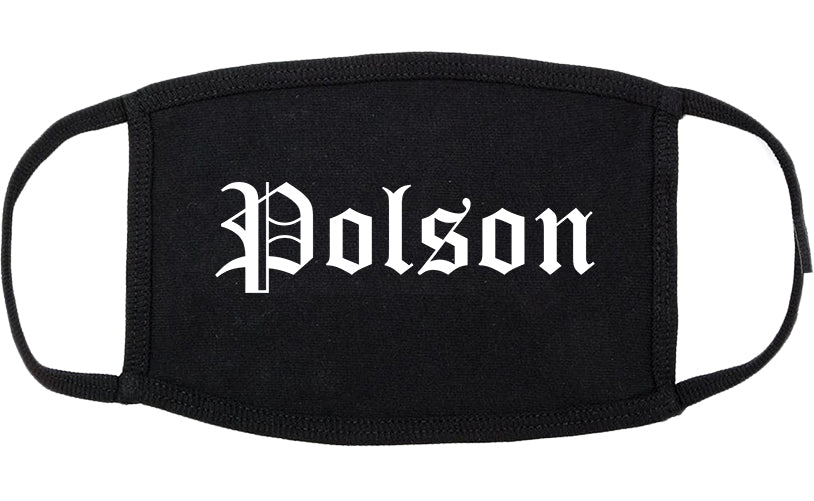 Polson Montana MT Old English Cotton Face Mask Black