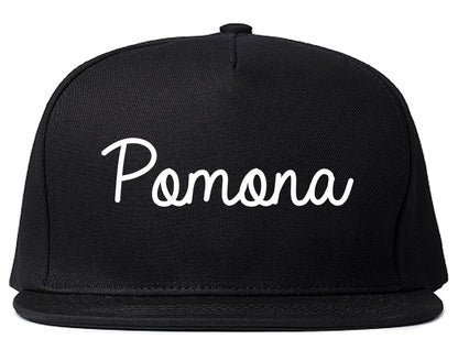 Pomona California CA Script Mens Snapback Hat Black