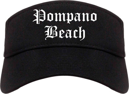 Pompano Beach Florida FL Old English Mens Visor Cap Hat Black