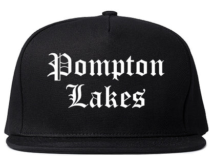 Pompton Lakes New Jersey NJ Old English Mens Snapback Hat Black