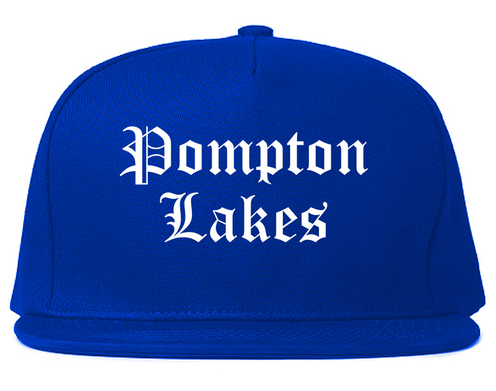 Pompton Lakes New Jersey NJ Old English Mens Snapback Hat Royal Blue