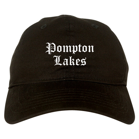 Pompton Lakes New Jersey NJ Old English Mens Dad Hat Baseball Cap Black