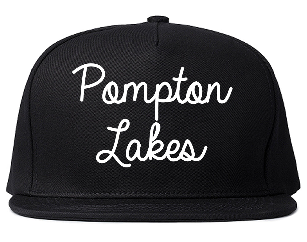 Pompton Lakes New Jersey NJ Script Mens Snapback Hat Black