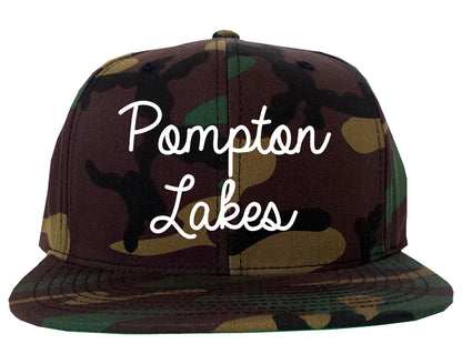 Pompton Lakes New Jersey NJ Script Mens Snapback Hat Army Camo