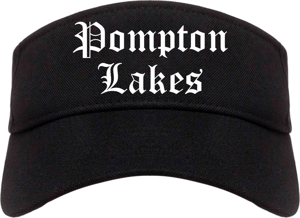 Pompton Lakes New Jersey NJ Old English Mens Visor Cap Hat Black
