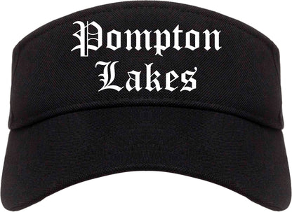 Pompton Lakes New Jersey NJ Old English Mens Visor Cap Hat Black