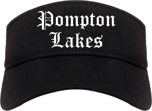 Pompton Lakes New Jersey NJ Old English Mens Visor Cap Hat Black