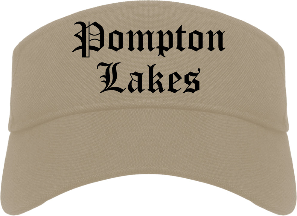 Pompton Lakes New Jersey NJ Old English Mens Visor Cap Hat Khaki